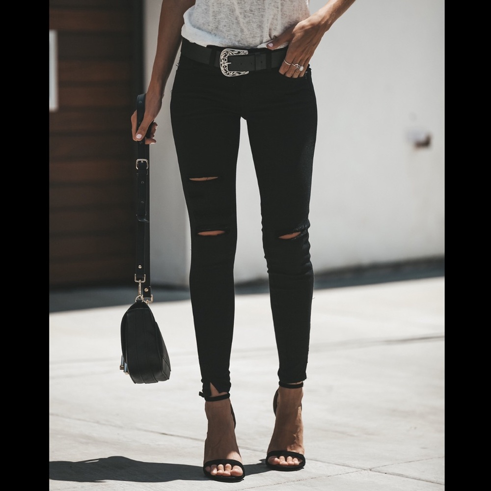 VICI Collection - Split Ankle Denim - Black